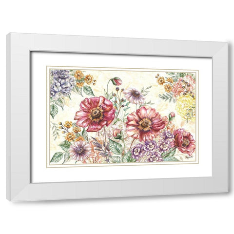 Wildflower Medley Landscape White Modern Wood Framed Art Print with Double Matting by Tre Sorelle Studios