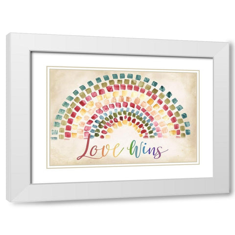 Mosaic Rainbow landscape White Modern Wood Framed Art Print with Double Matting by Tre Sorelle Studios