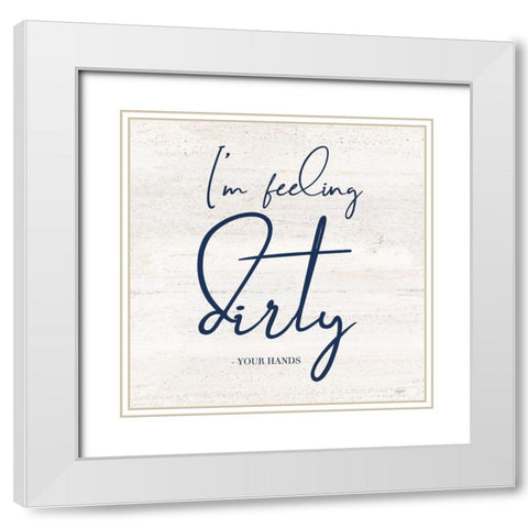 Bathroom Humor I-Dirty White Modern Wood Framed Art Print with Double Matting by Reed, Tara