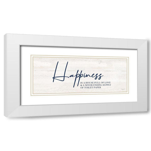 Bathroom Humor panel II-Happiness White Modern Wood Framed Art Print with Double Matting by Reed, Tara