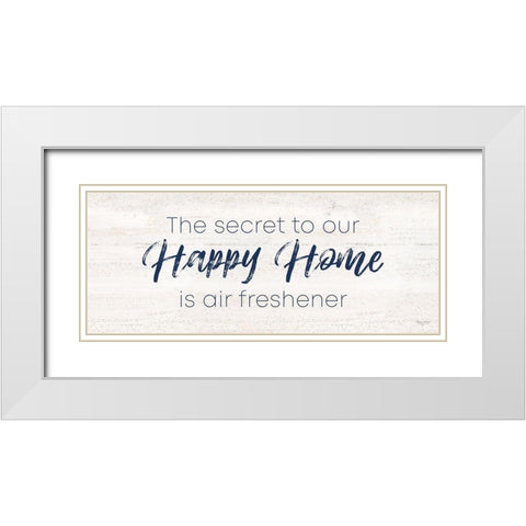 Bathroom Humor panel III-Happy Home White Modern Wood Framed Art Print with Double Matting by Reed, Tara