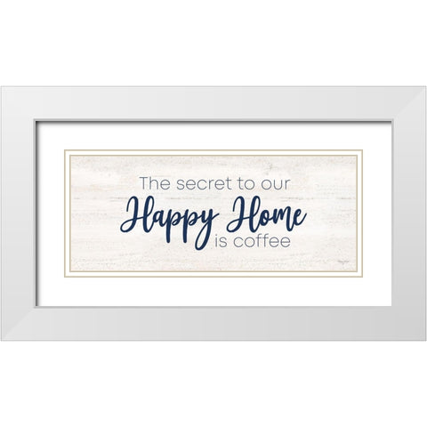 Coffee Kitchen Humor panel IV-Secret White Modern Wood Framed Art Print with Double Matting by Reed, Tara