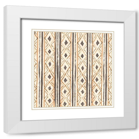 Warm Tribal Texture abstract II White Modern Wood Framed Art Print with Double Matting by Tre Sorelle Studios