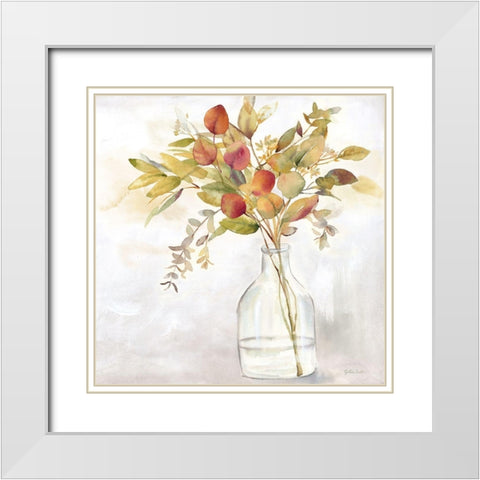 Eucalyptus Vase spice I White Modern Wood Framed Art Print with Double Matting by Coulter, Cynthia