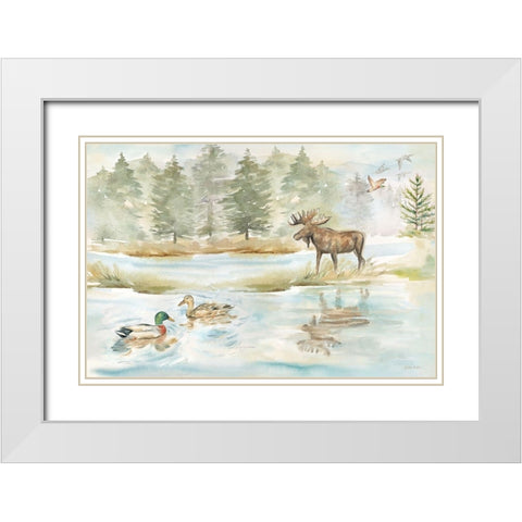 Woodland Reflections landscape II White Modern Wood Framed Art Print with Double Matting by Coulter, Cynthia