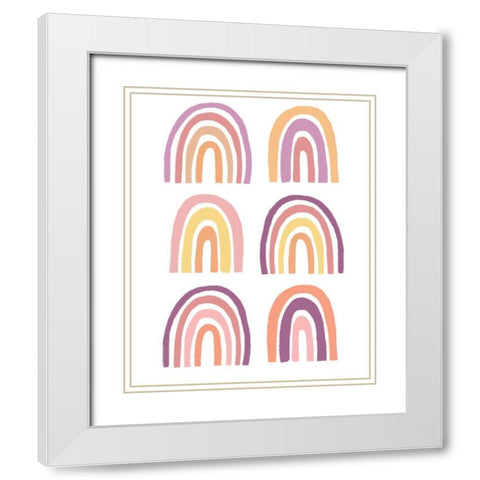Rainbow Sentiment I White Modern Wood Framed Art Print with Double Matting by HM Design