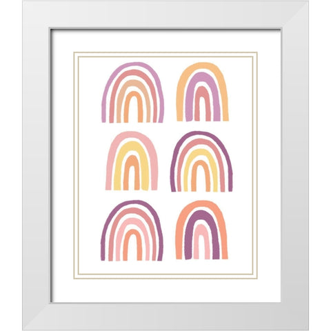 Rainbow Sentiment I White Modern Wood Framed Art Print with Double Matting by HM Design