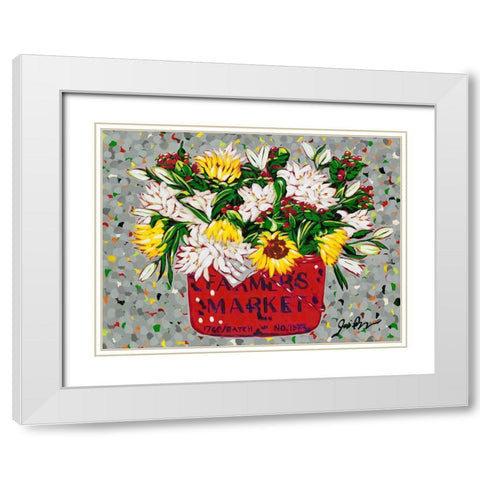 Country Florals White Modern Wood Framed Art Print with Double Matting by Augustine, Jodi