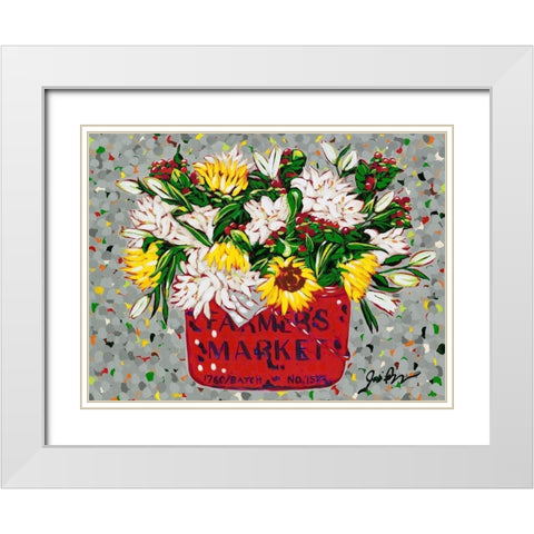 Country Florals White Modern Wood Framed Art Print with Double Matting by Augustine, Jodi