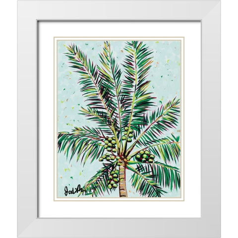 Palmtop I White Modern Wood Framed Art Print with Double Matting by Augustine, Jodi