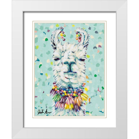 Drama Llama I White Modern Wood Framed Art Print with Double Matting by Augustine, Jodi