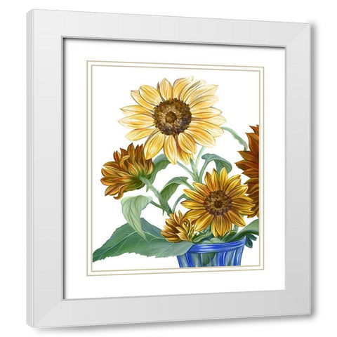 China Sunflowers II White Modern Wood Framed Art Print with Double Matting by Wilson, Kelsey