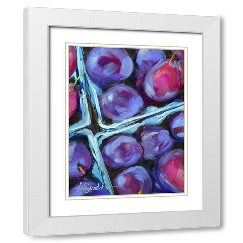 Blueberry Carton White Modern Wood Framed Art Print with Double Matting by Smith, Kim