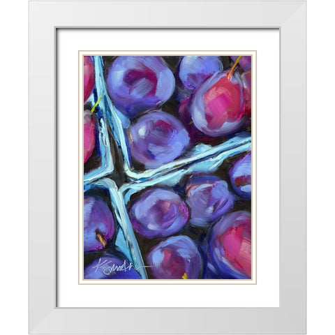 Blueberry Carton White Modern Wood Framed Art Print with Double Matting by Smith, Kim