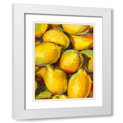Fresh Lemons White Modern Wood Framed Art Print with Double Matting by Smith, Kim