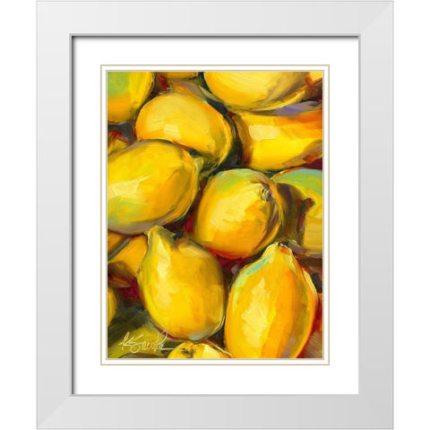 Fresh Lemons White Modern Wood Framed Art Print with Double Matting by Smith, Kim