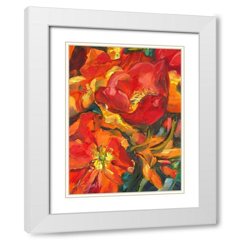 Colorful Garden White Modern Wood Framed Art Print with Double Matting by Smith, Kim