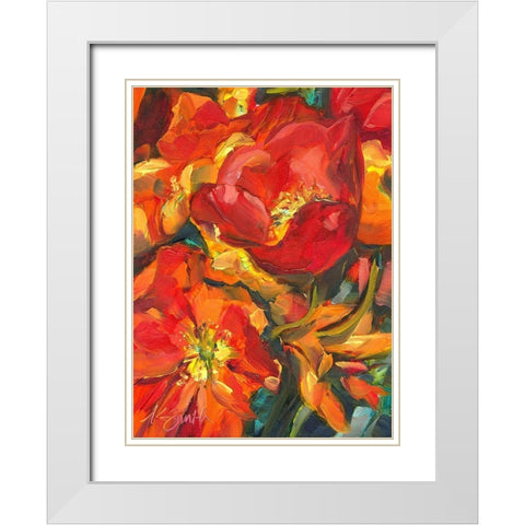 Colorful Garden White Modern Wood Framed Art Print with Double Matting by Smith, Kim