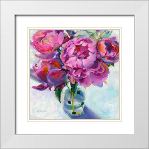 Roses Still Life I White Modern Wood Framed Art Print with Double Matting by Smith, Kim