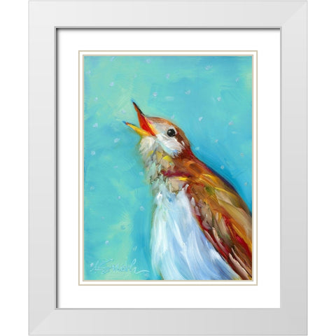 Birdcall White Modern Wood Framed Art Print with Double Matting by Smith, Kim