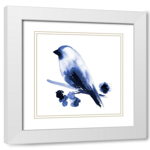 Watercolor Chickadee I White Modern Wood Framed Art Print with Double Matting by Northern Lights