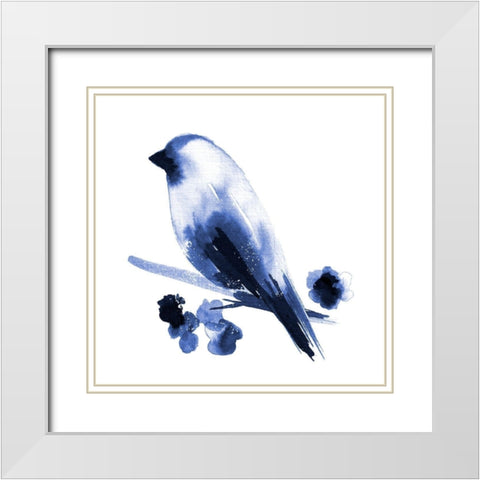 Watercolor Chickadee I White Modern Wood Framed Art Print with Double Matting by Northern Lights