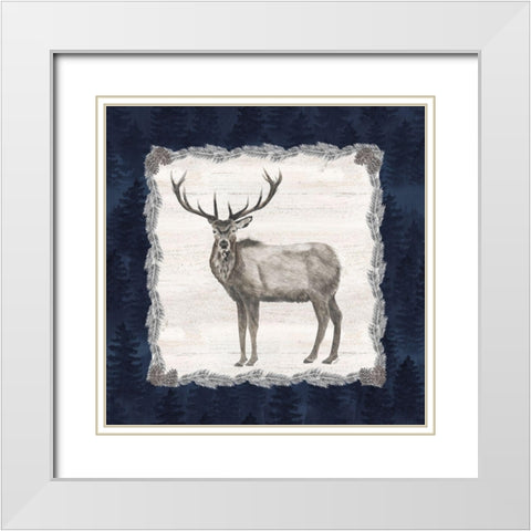 Blue Cliff Mountains III-Elk White Modern Wood Framed Art Print with Double Matting by Reed, Tara