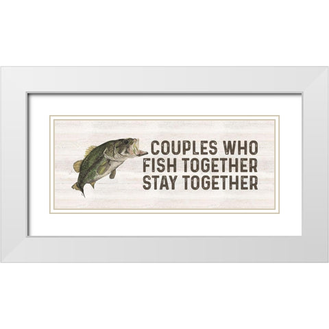 Less Talk More Fishing panel V-Together White Modern Wood Framed Art Print with Double Matting by Reed, Tara