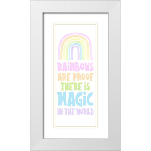 Pastel Rainbows vertical II-Proof White Modern Wood Framed Art Print with Double Matting by Reed, Tara