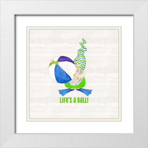 Gnomes of Summer sentiment III-Ball White Modern Wood Framed Art Print with Double Matting by Reed, Tara