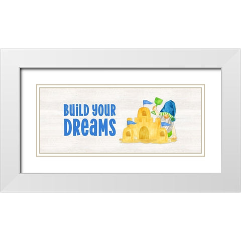 Gnomes of Summer panel I-Build White Modern Wood Framed Art Print with Double Matting by Reed, Tara