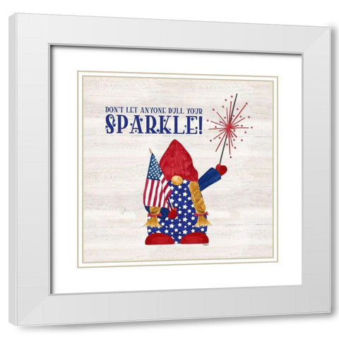 Patriotic Gnomes I-Sparkle White Modern Wood Framed Art Print with Double Matting by Reed, Tara