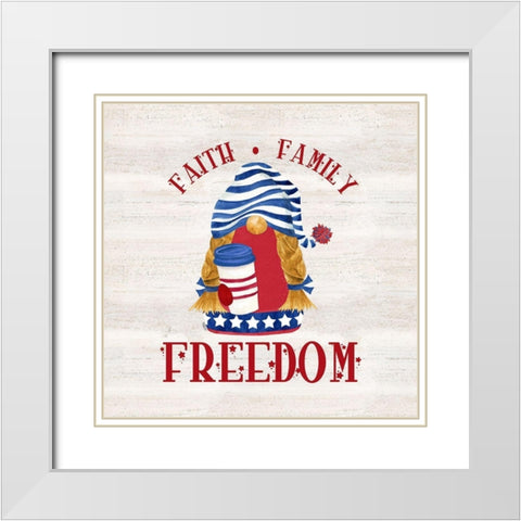 Patriotic Gnomes II-Freedom White Modern Wood Framed Art Print with Double Matting by Reed, Tara