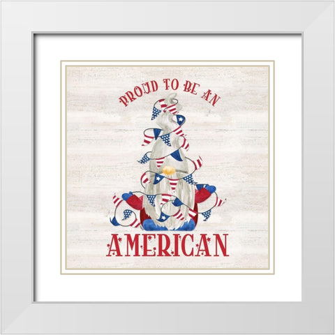 Patriotic Gnomes VI-American White Modern Wood Framed Art Print with Double Matting by Reed, Tara