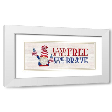 Patriotic Gnomes panel I-Land of the Free White Modern Wood Framed Art Print with Double Matting by Reed, Tara