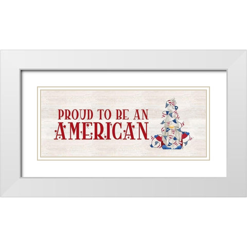 Patriotic Gnomes panel II-American White Modern Wood Framed Art Print with Double Matting by Reed, Tara