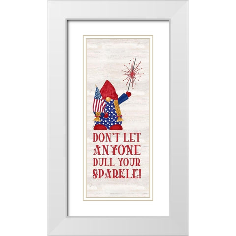 Patriotic Gnomes vertical I-Sparkle White Modern Wood Framed Art Print with Double Matting by Reed, Tara