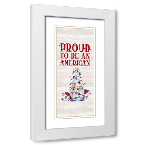 Patriotic Gnomes vertical II-American White Modern Wood Framed Art Print with Double Matting by Reed, Tara