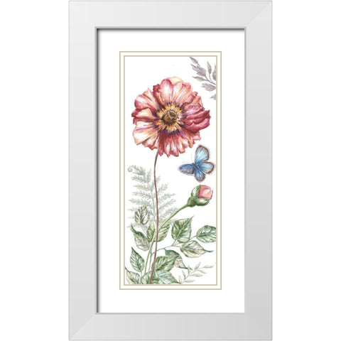 Wildflower Stem panel II White Modern Wood Framed Art Print with Double Matting by Tre Sorelle Studios