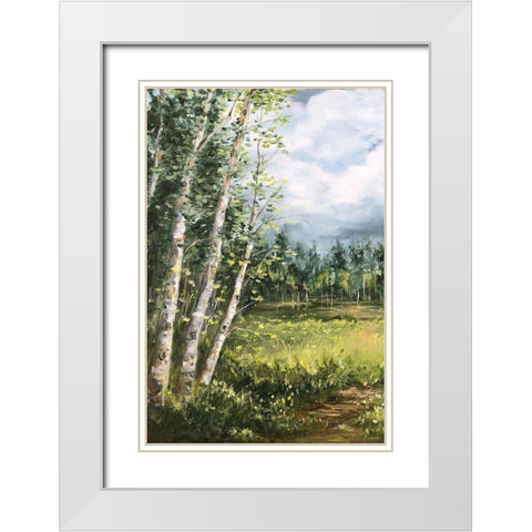 Colorado Meadow panel I White Modern Wood Framed Art Print with Double Matting by Tre Sorelle Studios