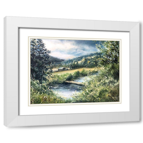 Dolores Ranch Painting White Modern Wood Framed Art Print with Double Matting by Tre Sorelle Studios
