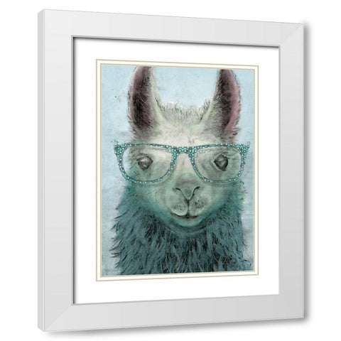 Colorful Llama panel I White Modern Wood Framed Art Print with Double Matting by Cusson, Marie Elaine