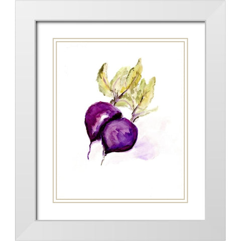 Veggie Sketch plain  III-Beets White Modern Wood Framed Art Print with Double Matting by Chapman, Marcy