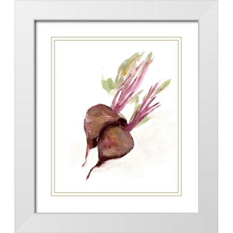 Veggie Sketch plain  IV-Brown Beets White Modern Wood Framed Art Print with Double Matting by Chapman, Marcy