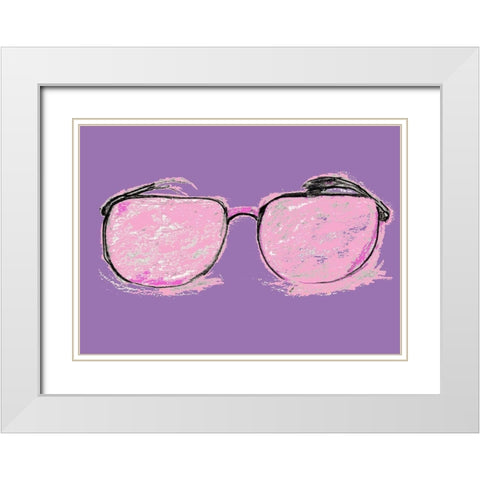 Glasses in Pink White Modern Wood Framed Art Print with Double Matting by Chapman, Marcy