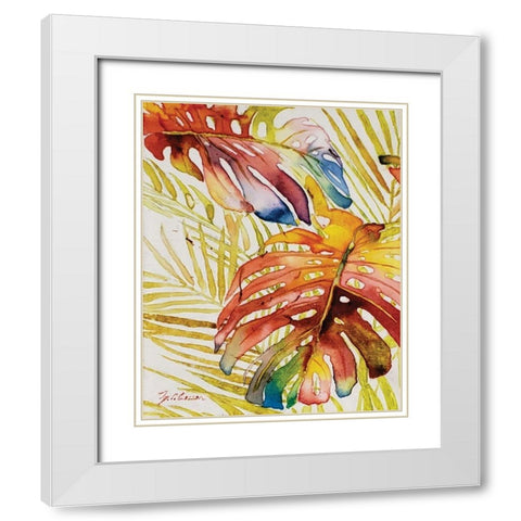 Tropic Botanicals II White Modern Wood Framed Art Print with Double Matting by Cusson, Marie Elaine