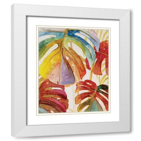 Tropic Botanicals III White Modern Wood Framed Art Print with Double Matting by Cusson, Marie Elaine