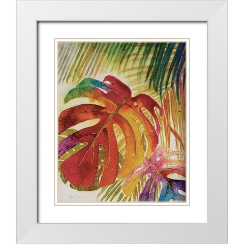 Tropic Botanicals IV White Modern Wood Framed Art Print with Double Matting by Cusson, Marie Elaine