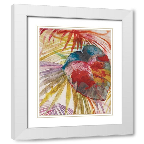 Tropic Botanicals V White Modern Wood Framed Art Print with Double Matting by Cusson, Marie Elaine