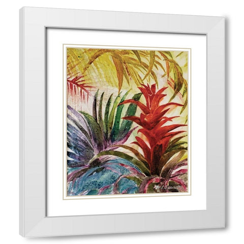 Tropic Botanicals VI White Modern Wood Framed Art Print with Double Matting by Cusson, Marie Elaine